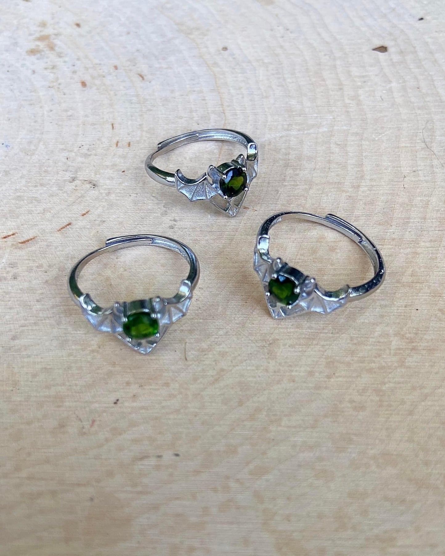 Peridot Bat Rings