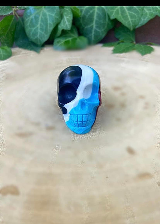 Dyed Agate Skull