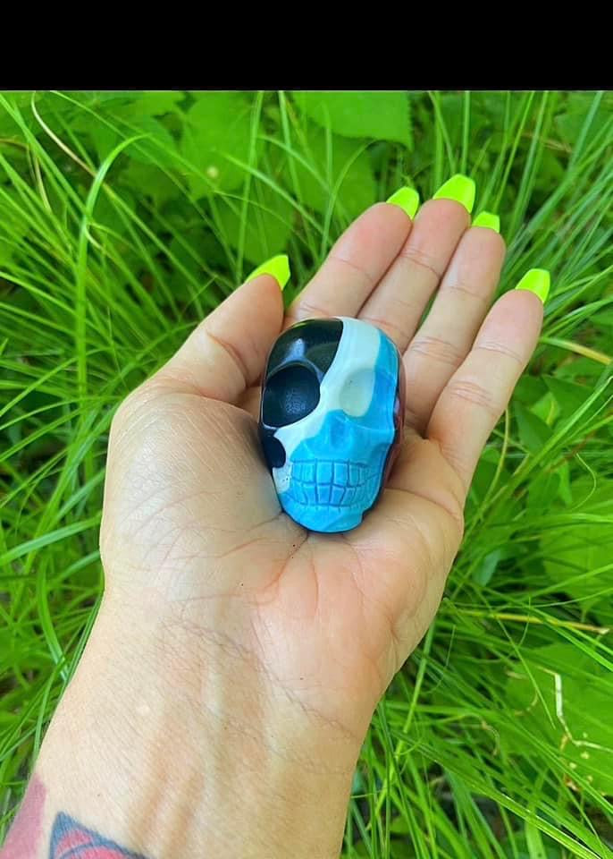 Dyed Agate Skull