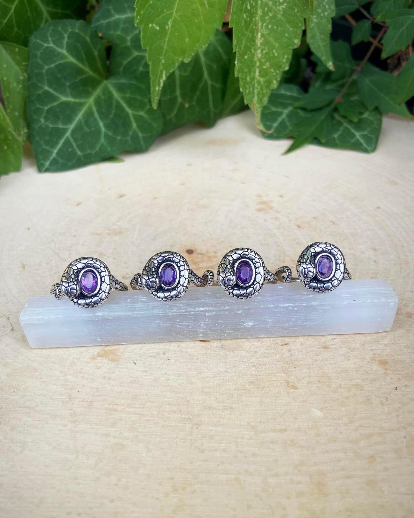 Amethyst Snake Rings