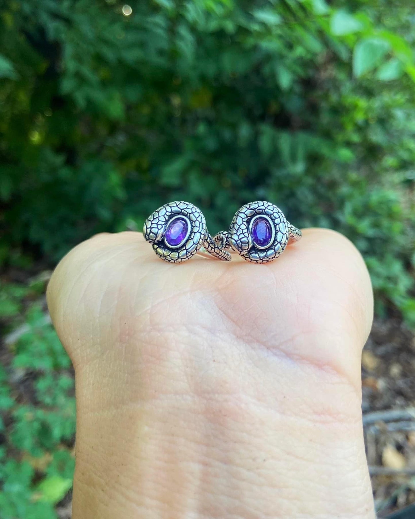 Amethyst Snake Rings