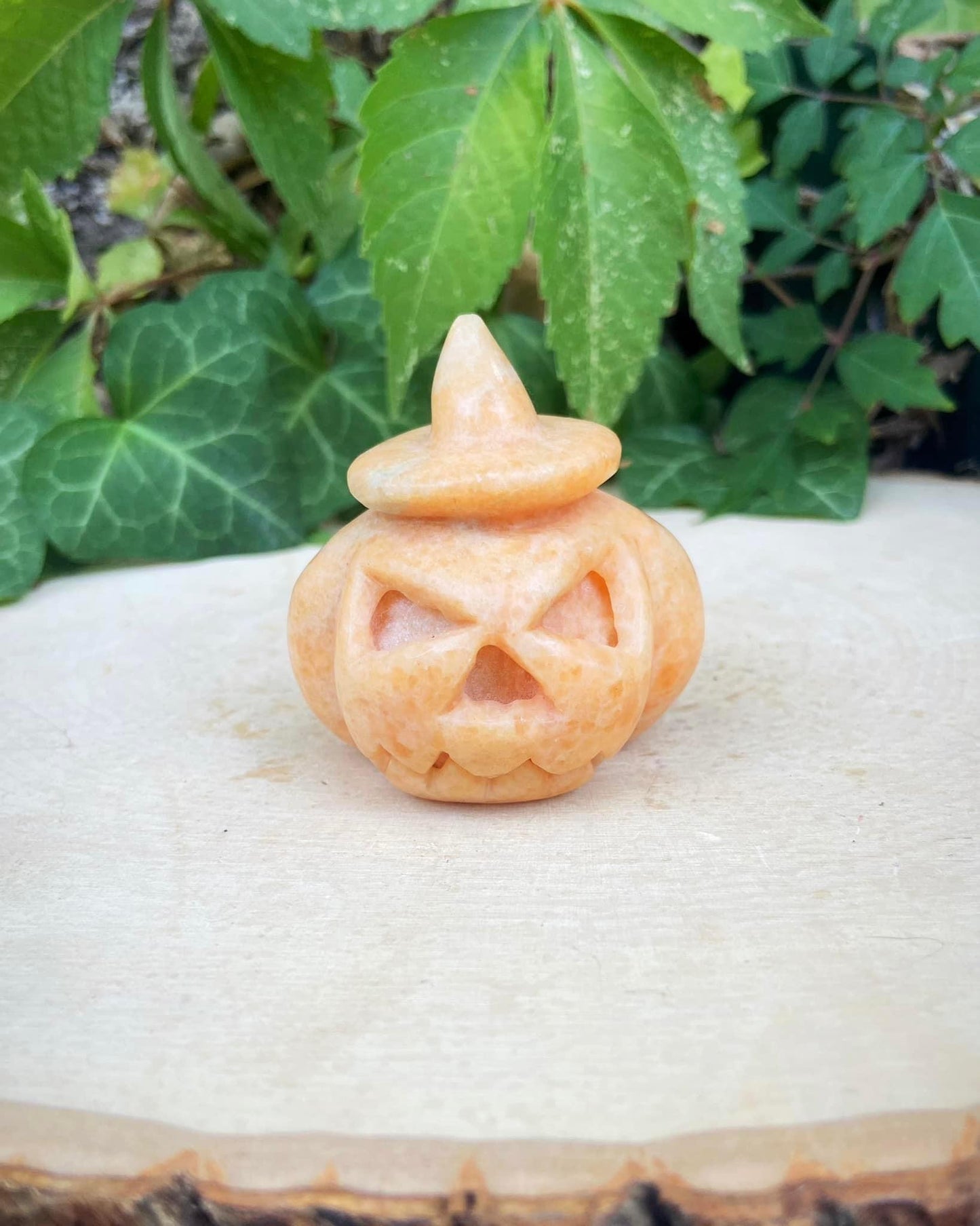 Orange Calcite Witch Pumpkin