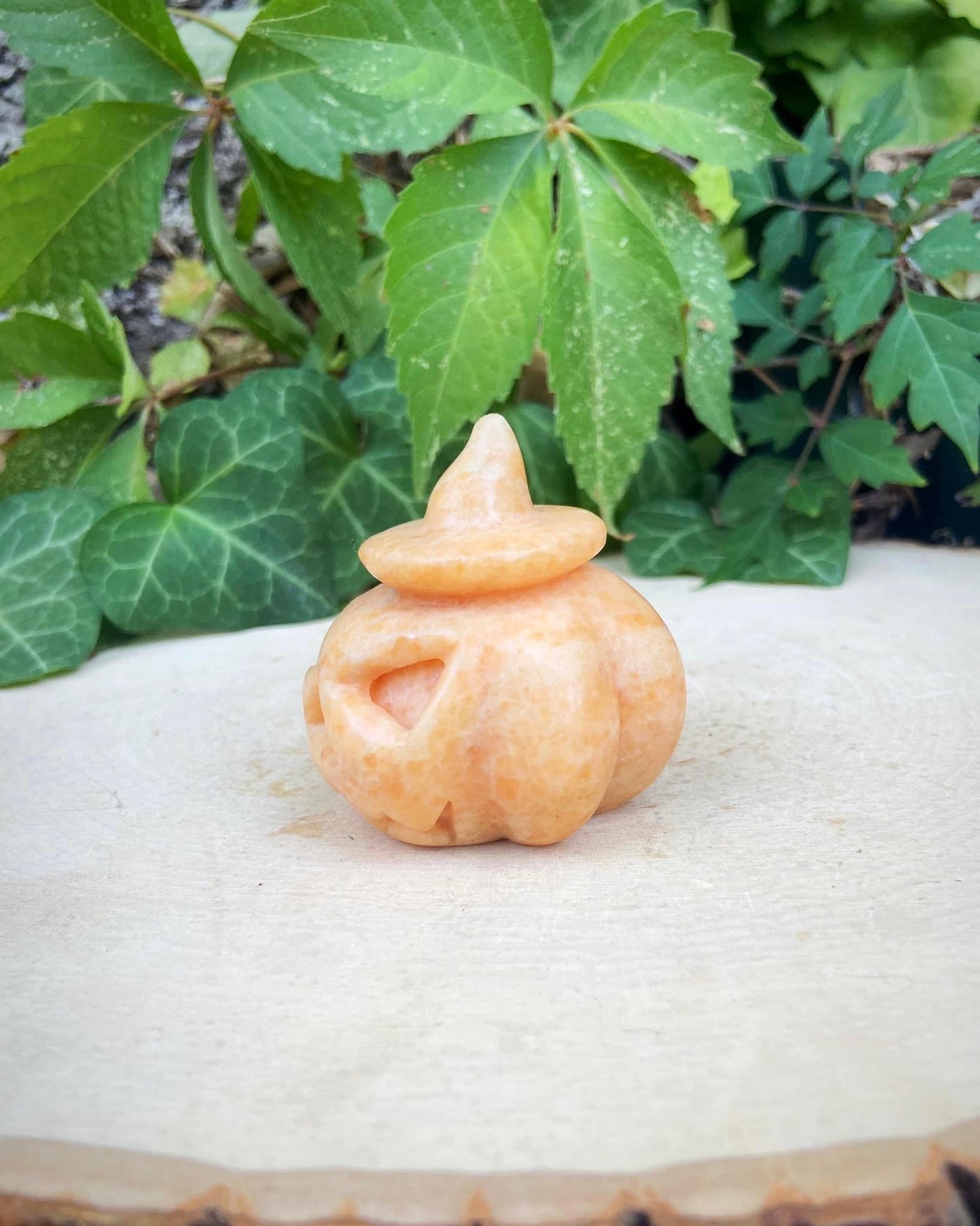 Orange Calcite Witch Pumpkin