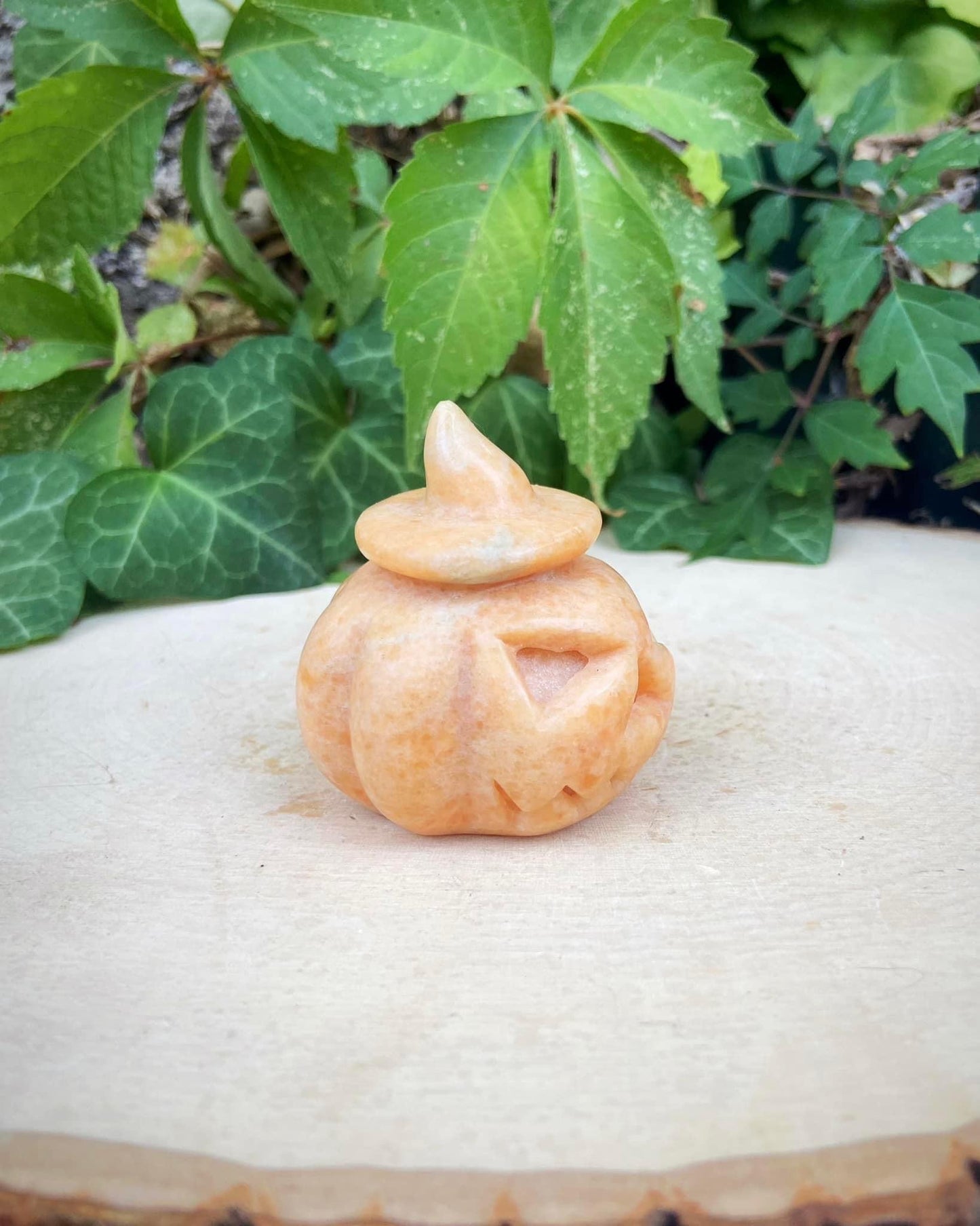 Orange Calcite Witch Pumpkin