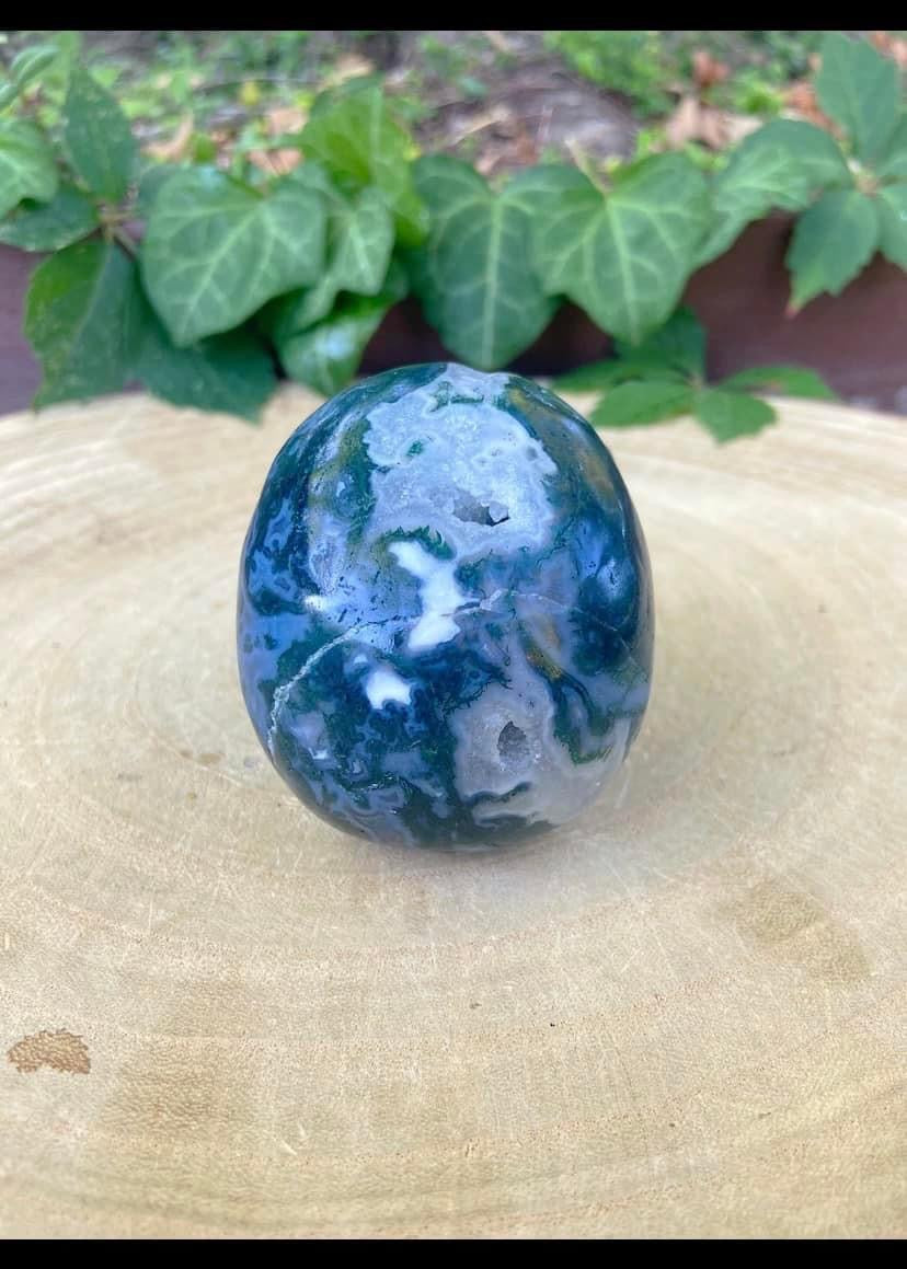 Moss Agate Skull