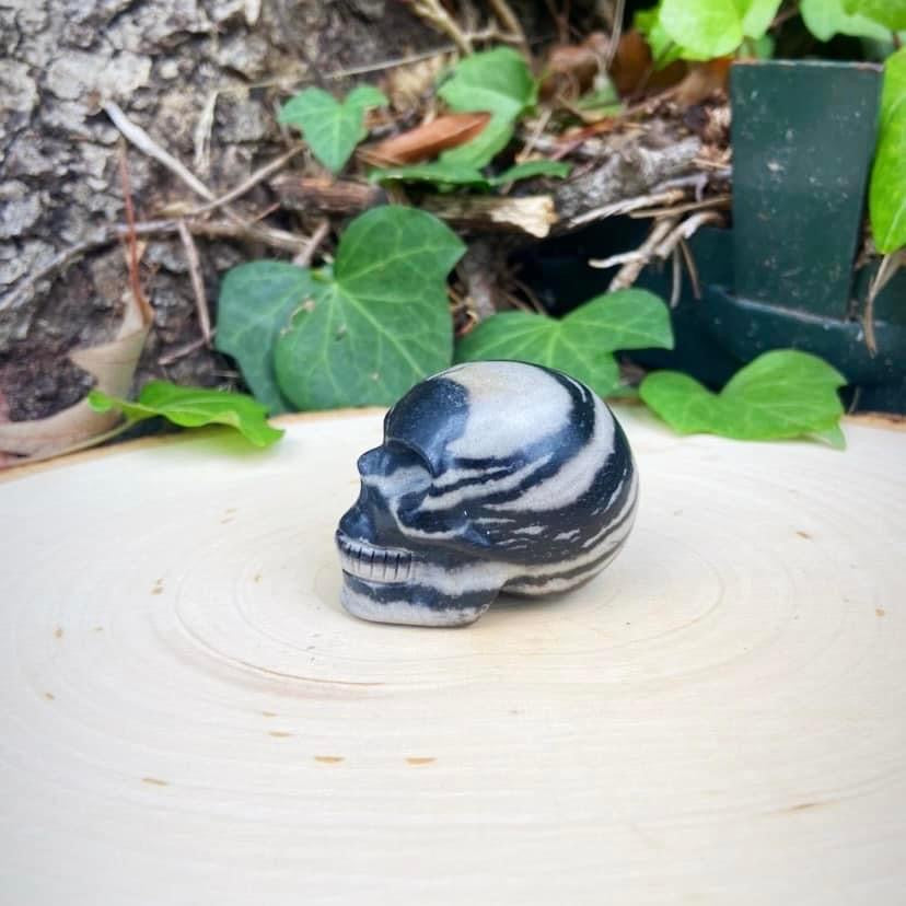 Spiderweb Jasper Skull