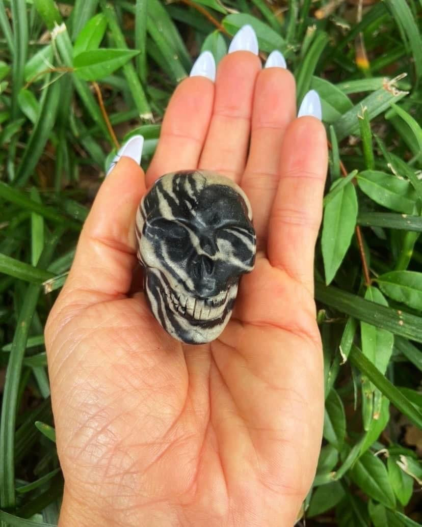 Spiderweb Jasper Skull