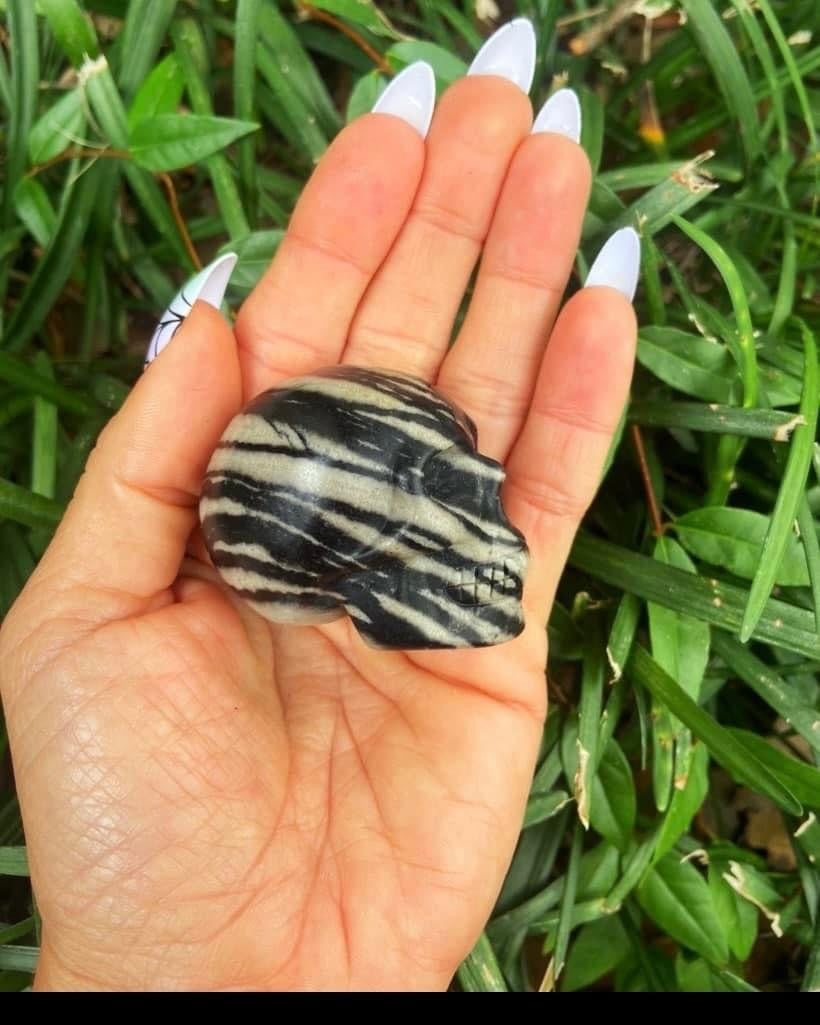 Spiderweb Jasper Skull