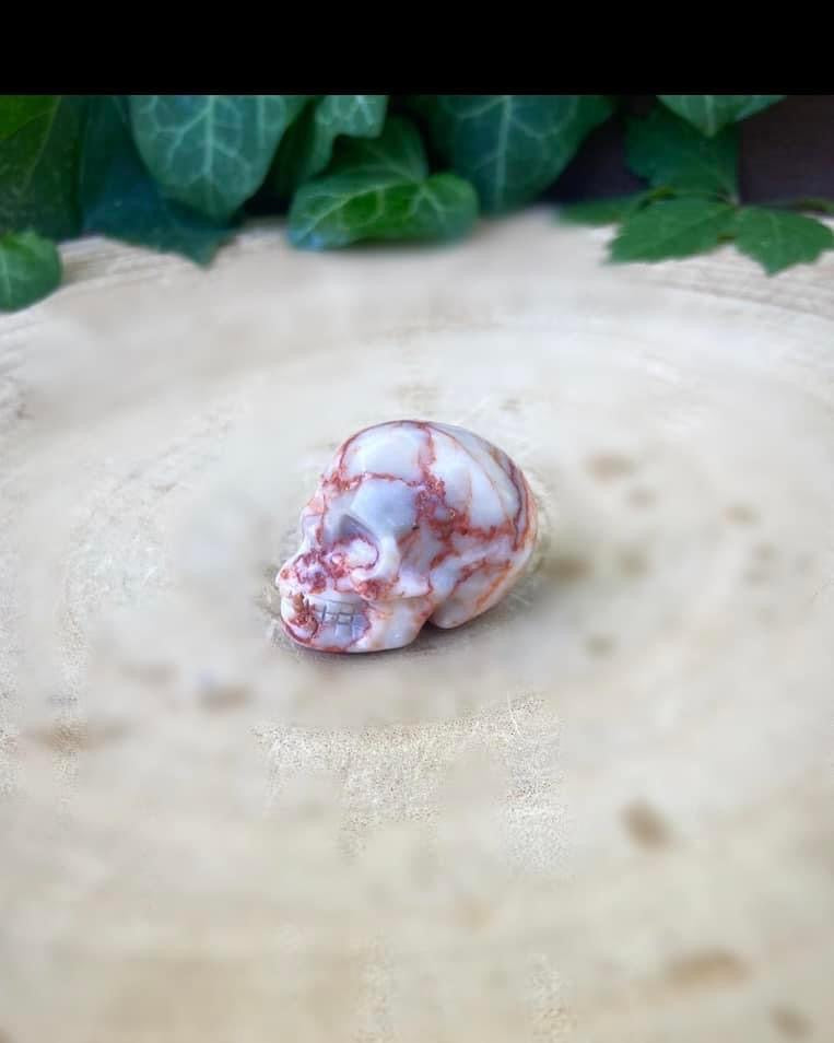 Red Vein Jasper Skull