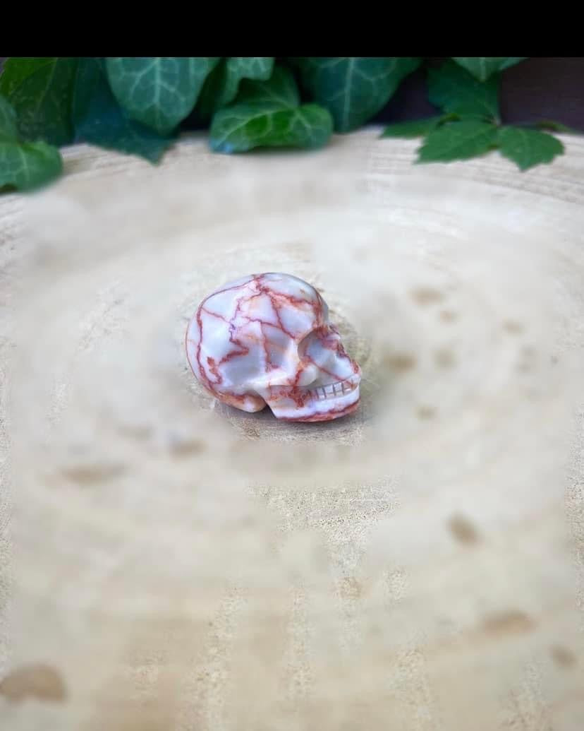 Red Vein Jasper Skull