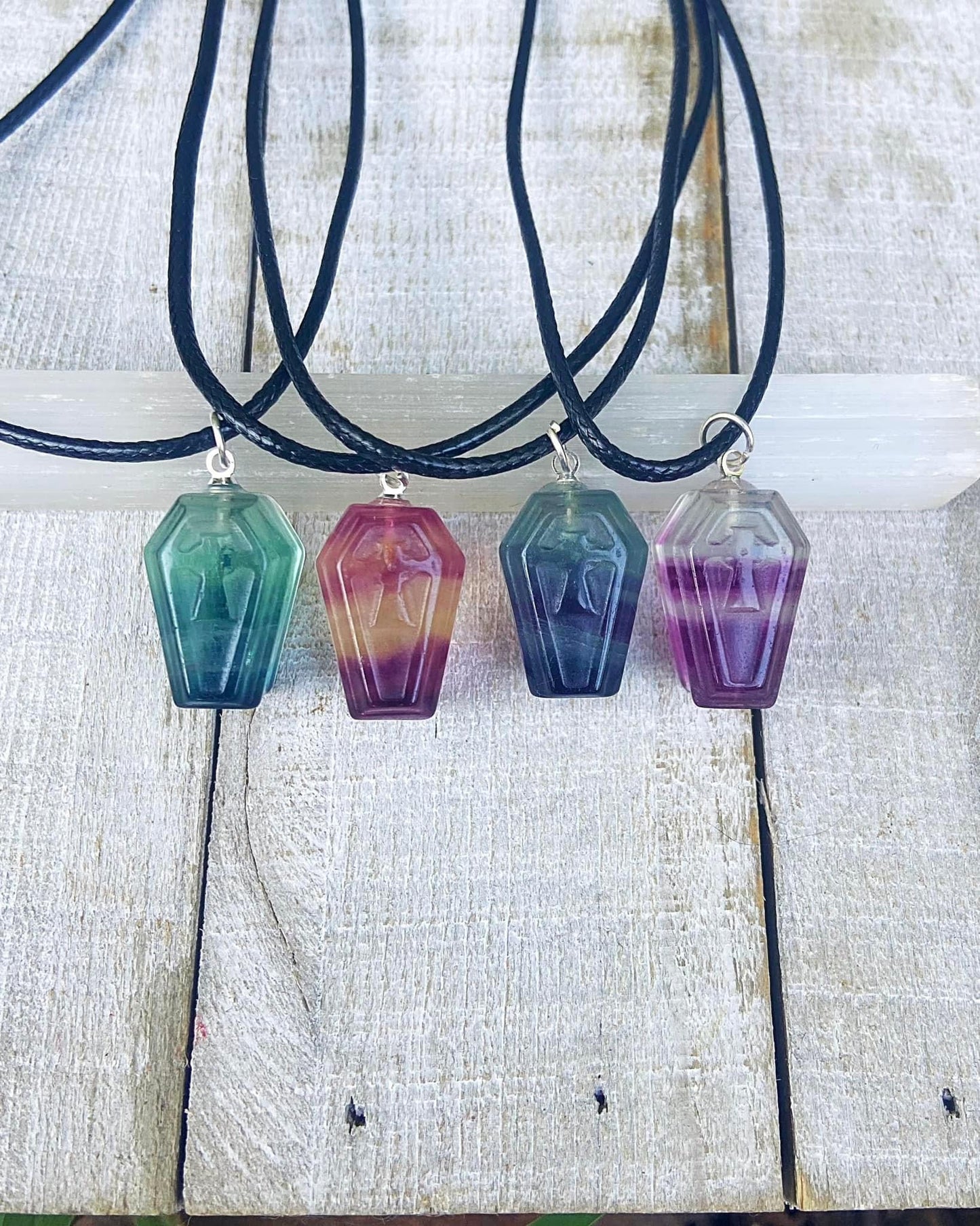 Fluorite Coffin Necklaces