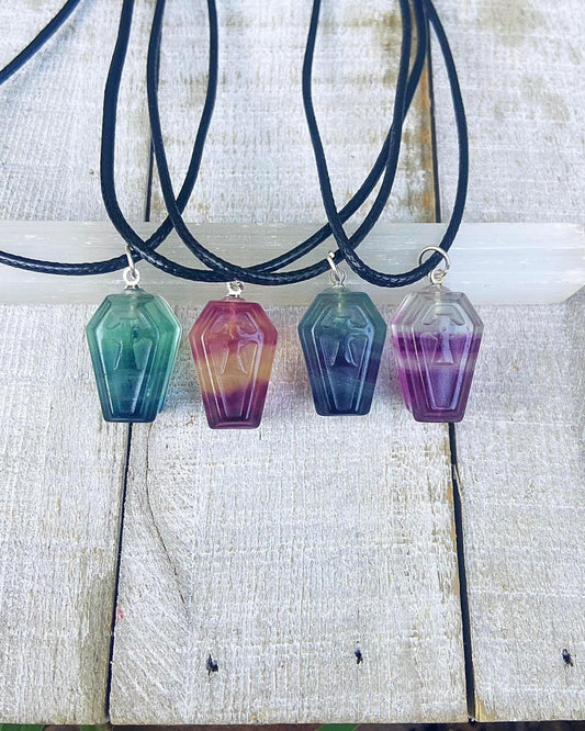 Fluorite Coffin Necklaces