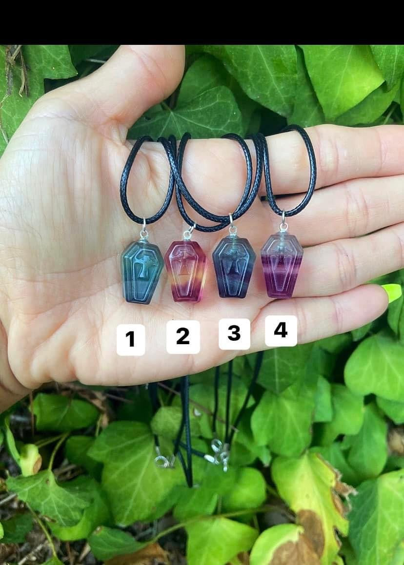 Fluorite Coffin Necklaces