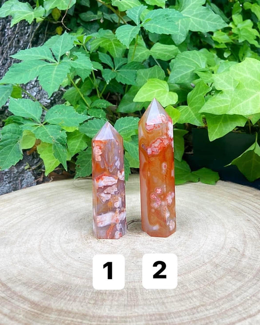 Carnelian Flower Agate Towers