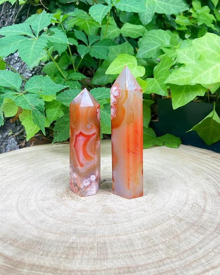 Carnelian Flower Agate Towers