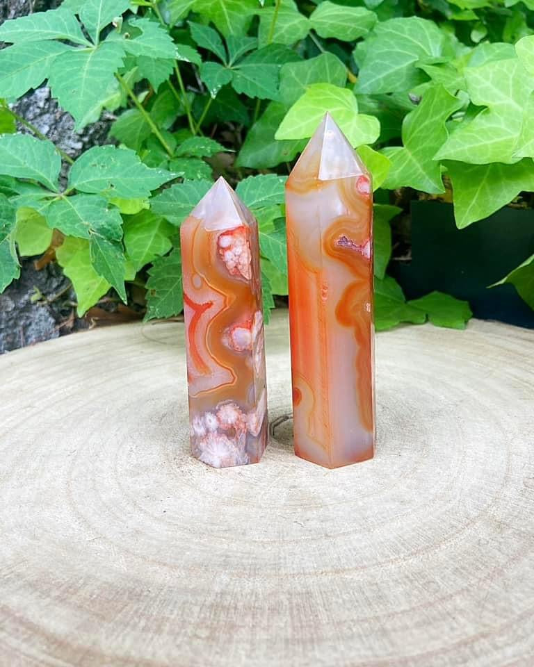 Carnelian Flower Agate Towers