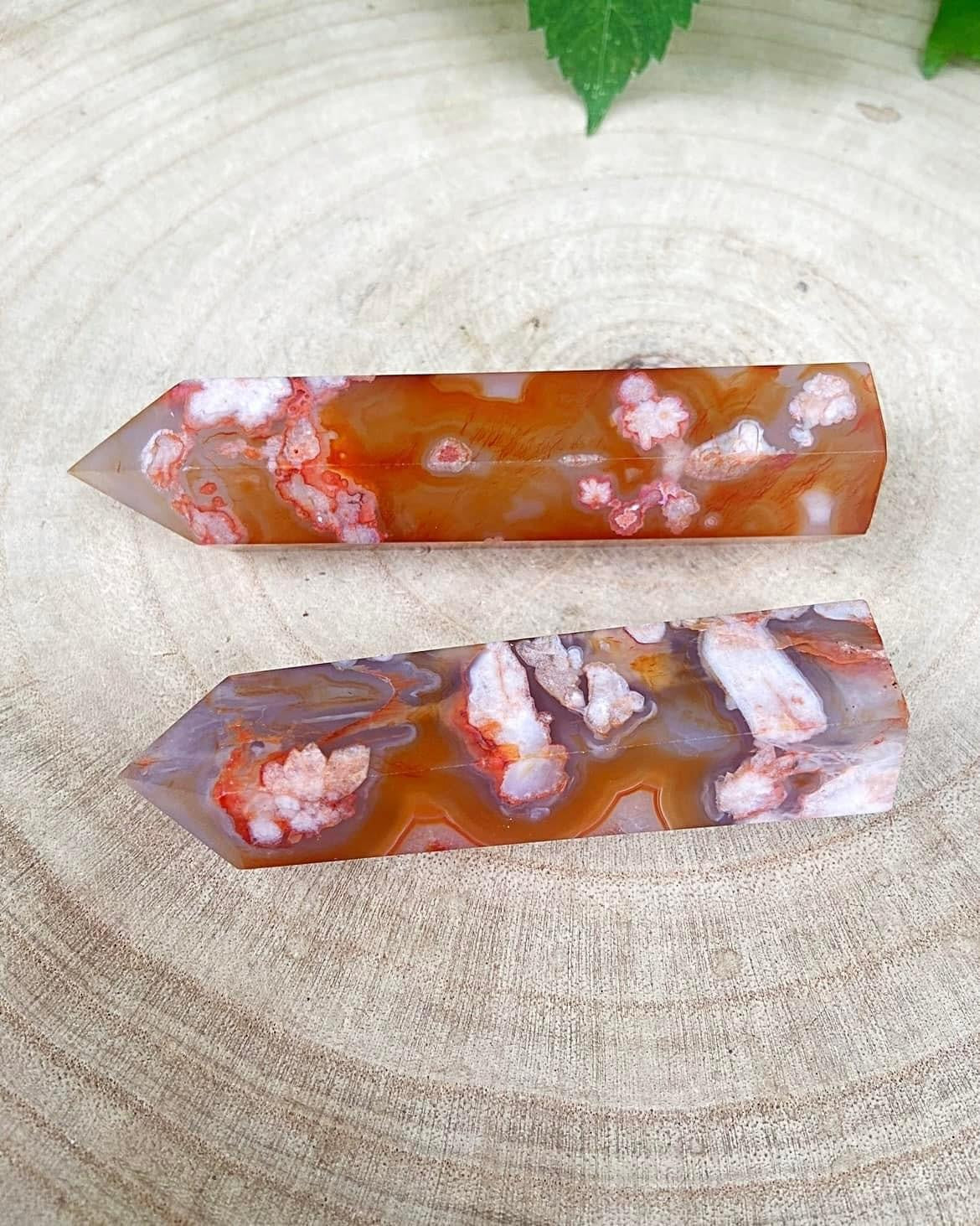 Carnelian Flower Agate Towers