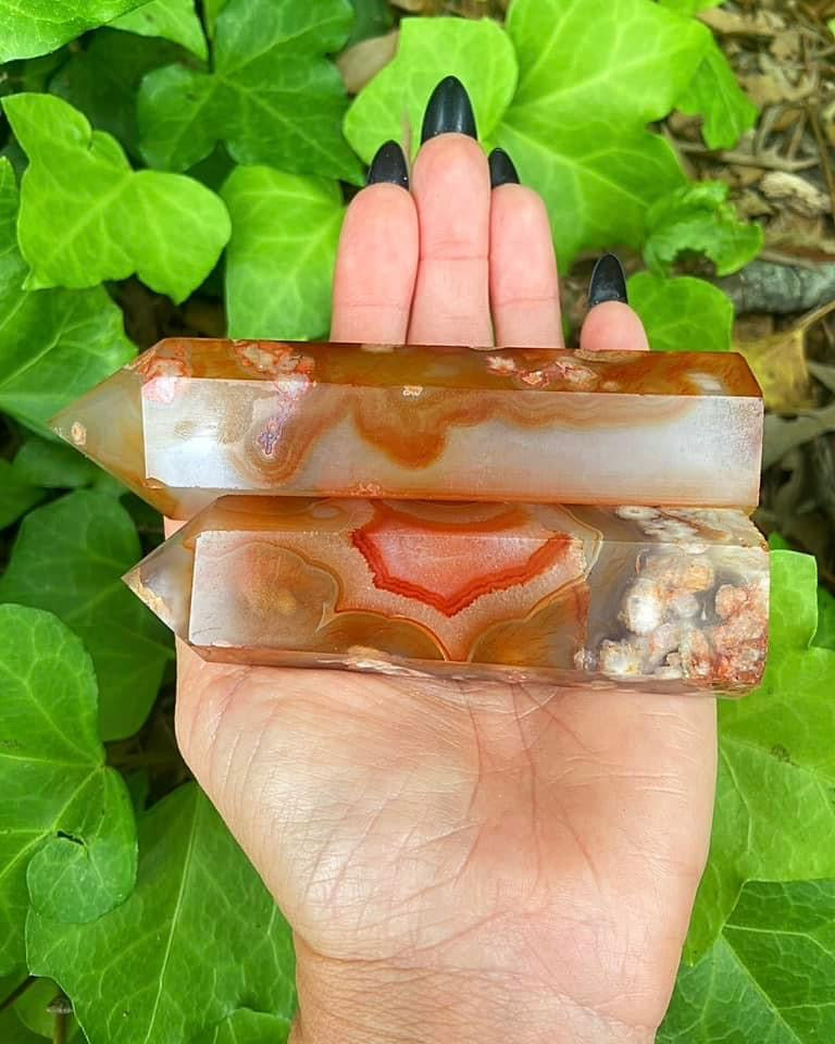 Carnelian Flower Agate Towers