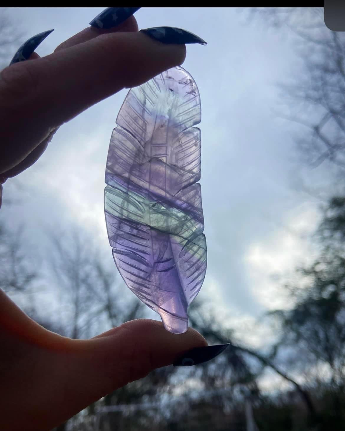 Fluorite Crystal Feather