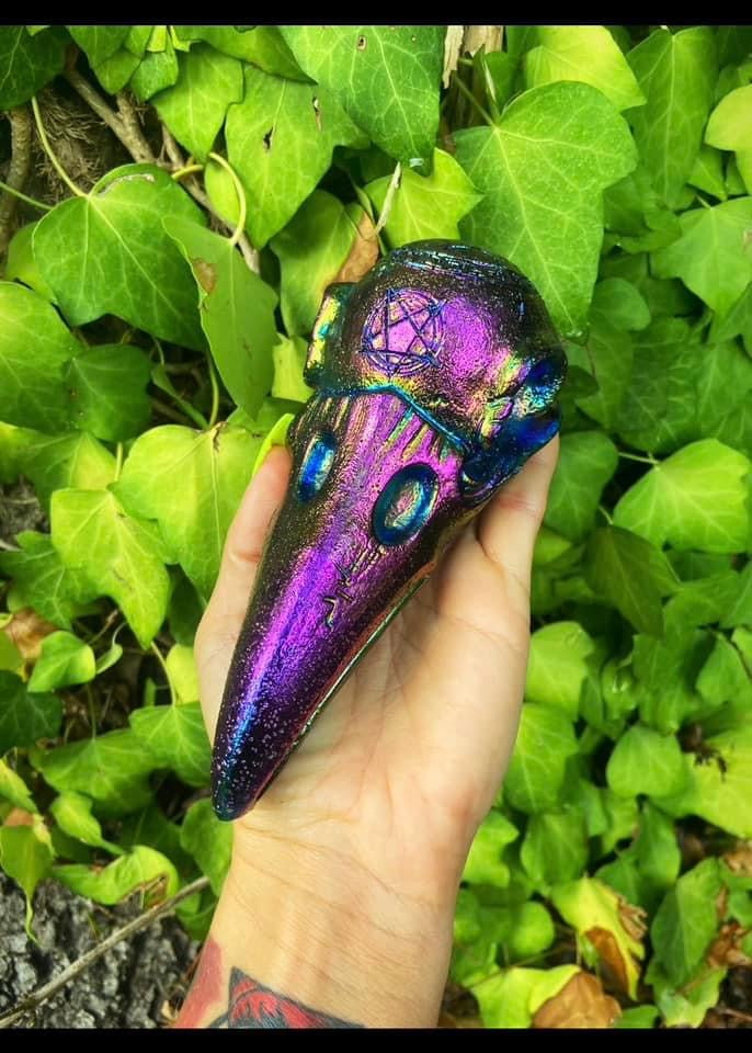 Titanium Aura Bird Skull