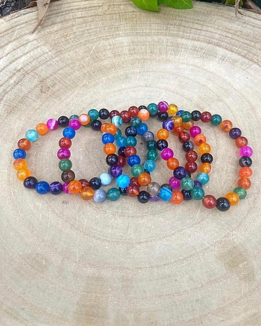 Mixed Agate Bracelets 8mm