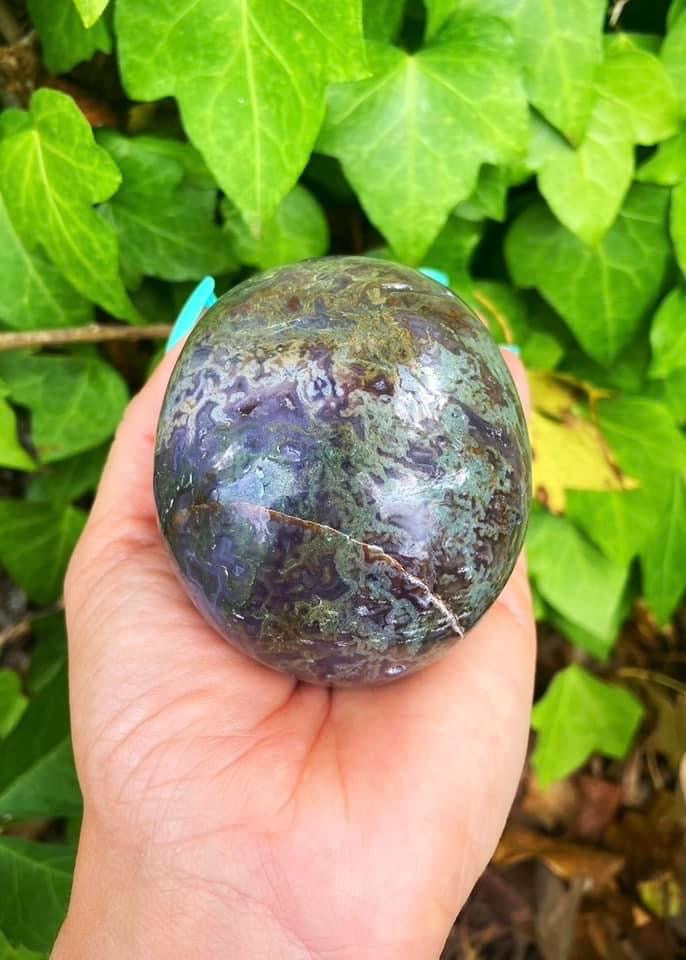 Moss Agate Skull