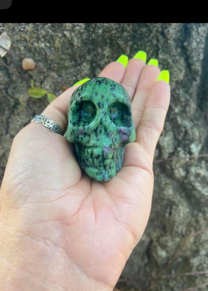 Ruby in Zoisite Skull