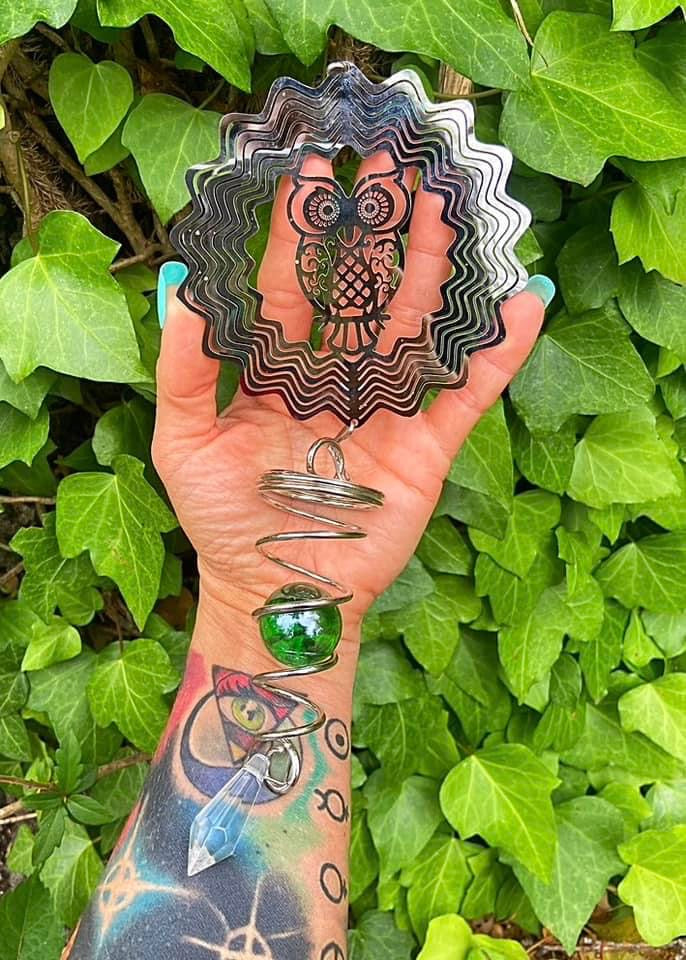 Aura Quartz Owl Sun Catcher