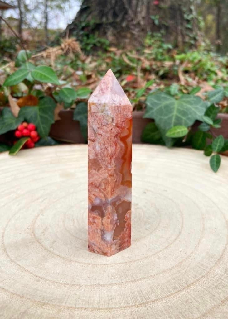 Carnelian Flower Agate Tower