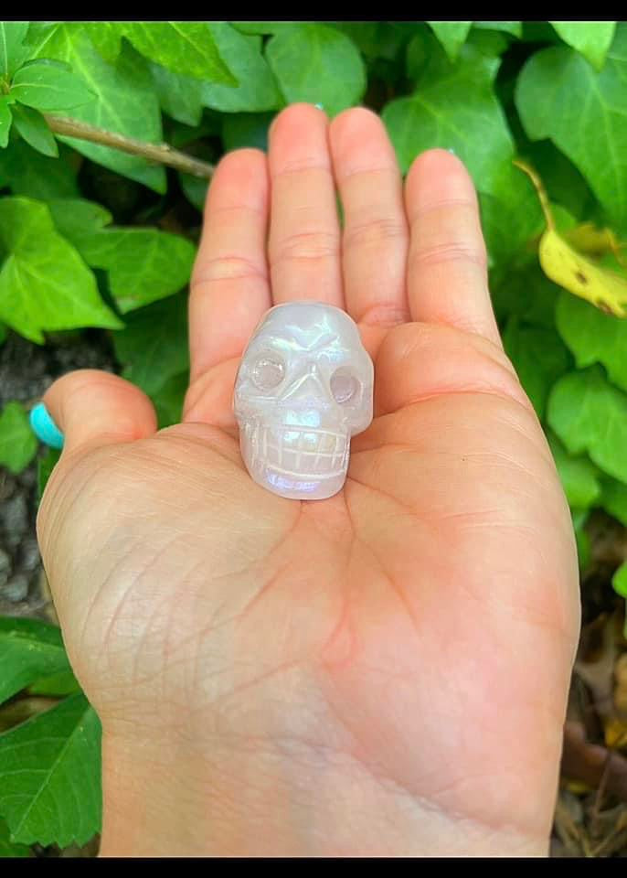 Aura Rose Quartz Skull