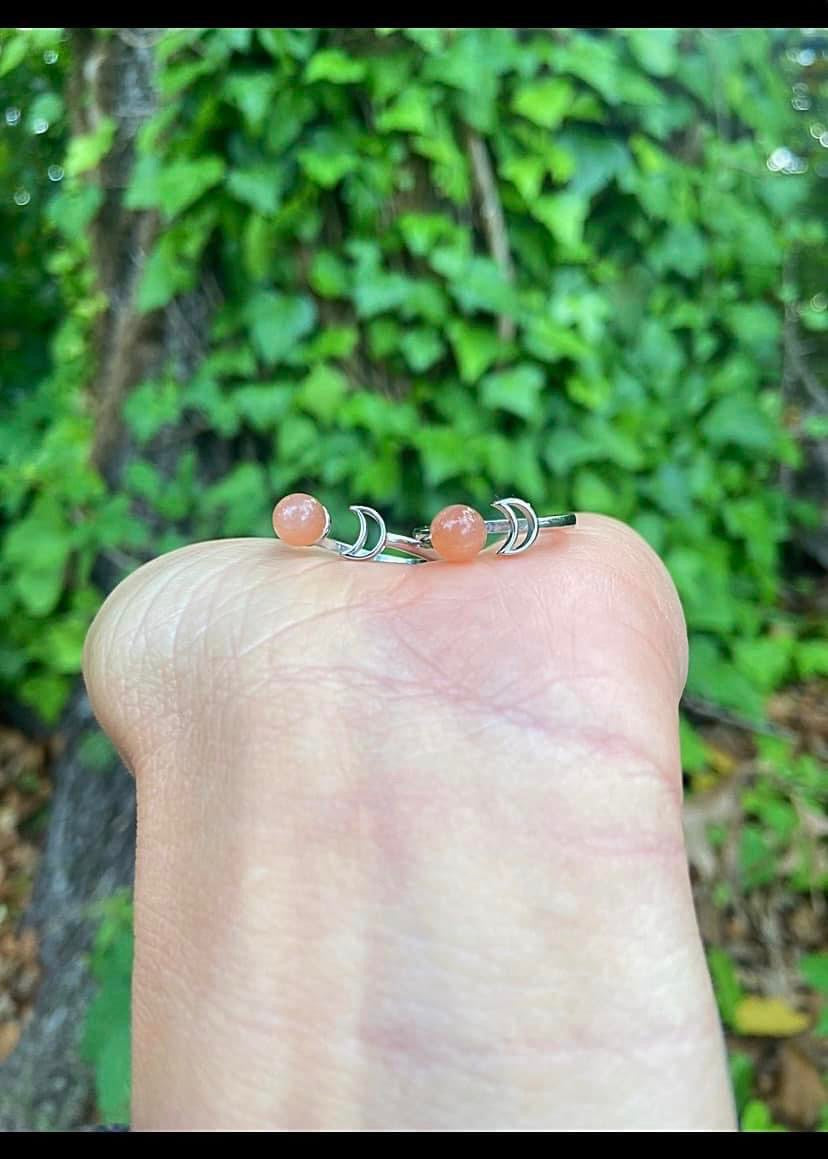 Peach Moonstone Rings