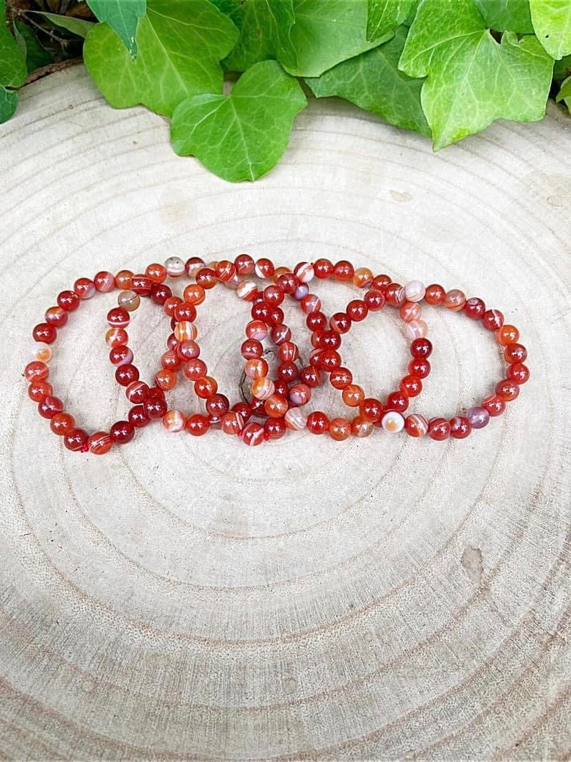 Red Banded Agate Bracelets 8mm