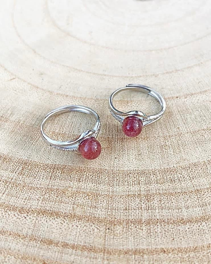 Strawberry Quartz Rings