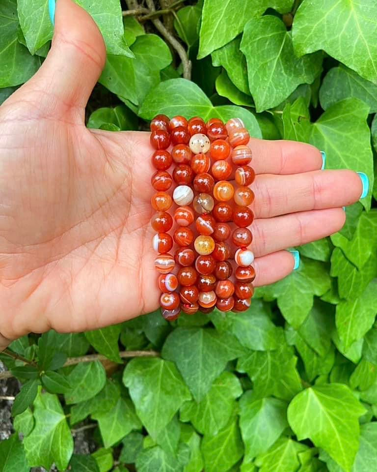 Red Banded Agate Bracelets 8mm