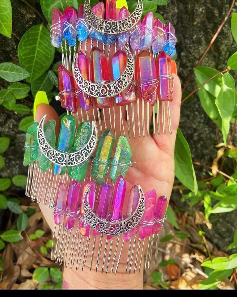 Aura Quartz Hair Pins