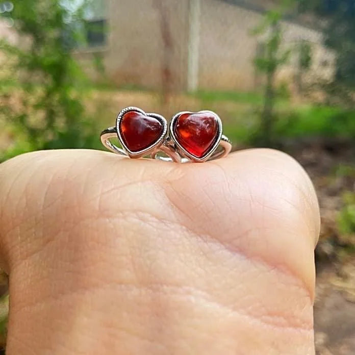 Carnelian Heart Rings