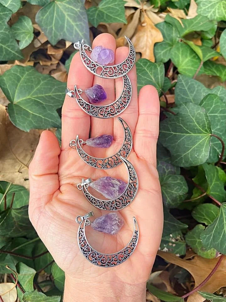 Amethyst Moon Pendants