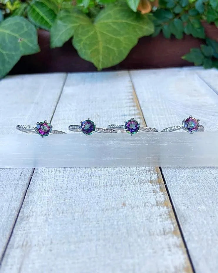 Titanium Aura Quartz Rings