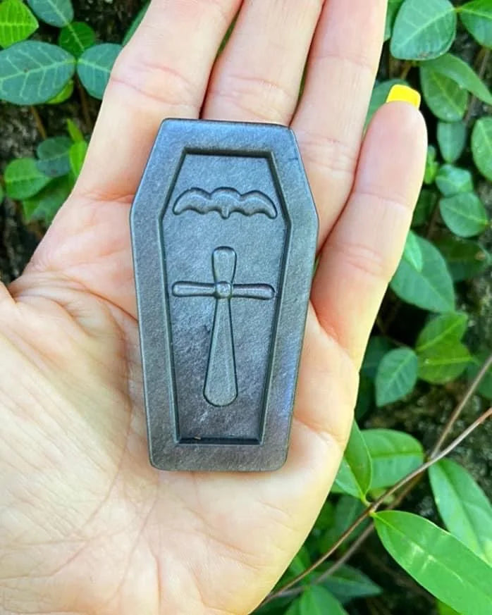 Silver Sheen Obsidian Coffin