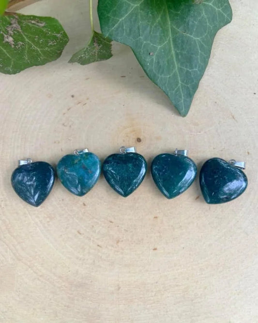 Moss Agate Heart Pendants