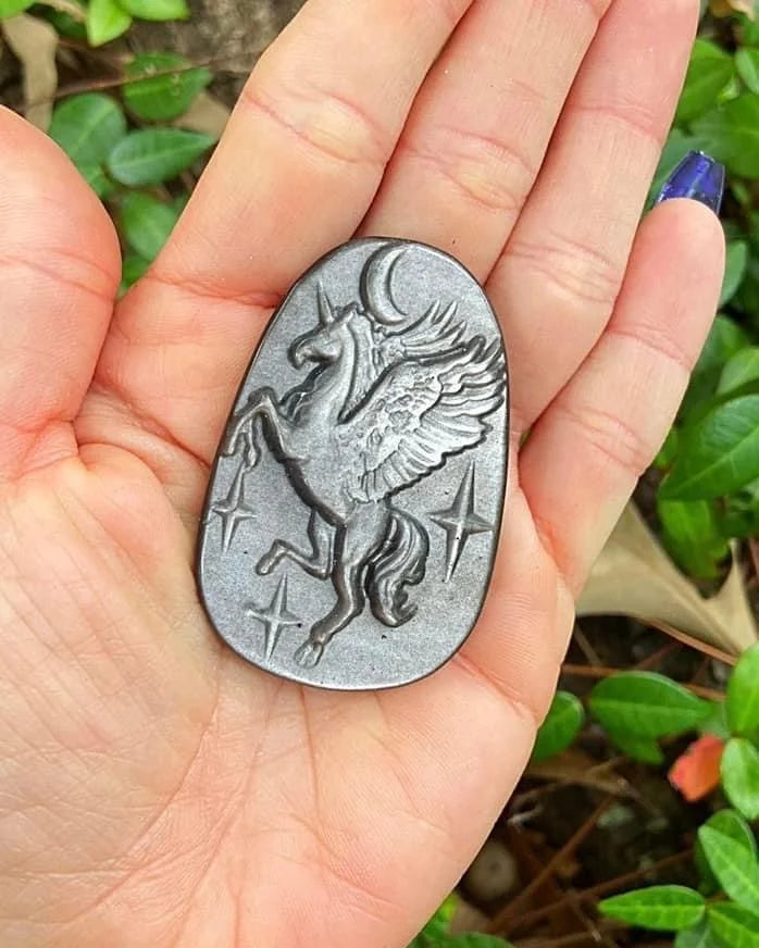 Silver Sheen Obsidian Unicorn