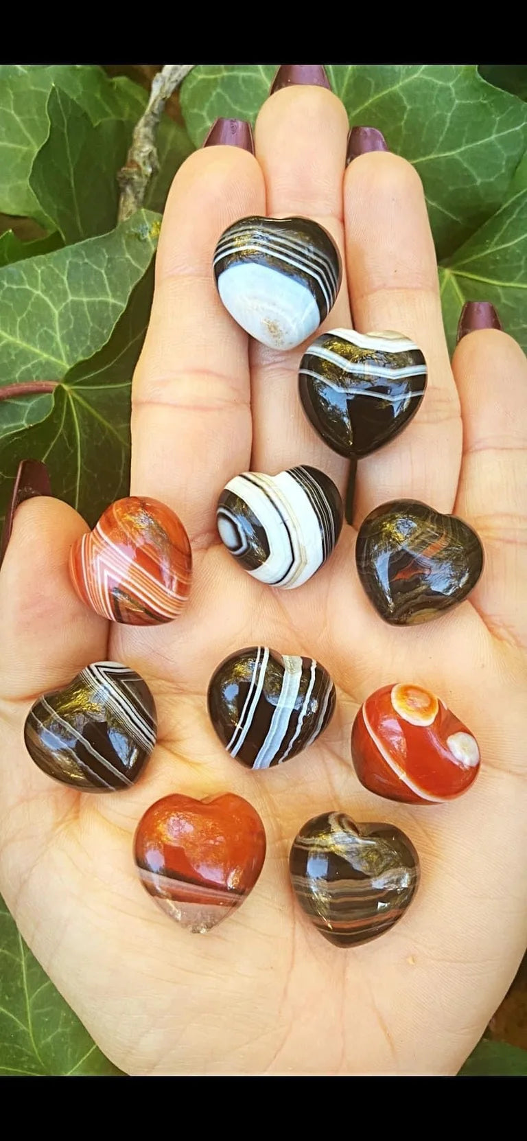 Mini Banded Agate Hearts