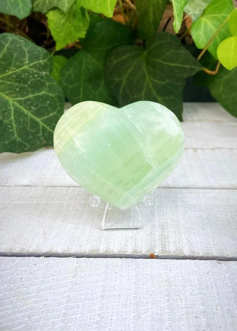 Pistachio Calcite Heart