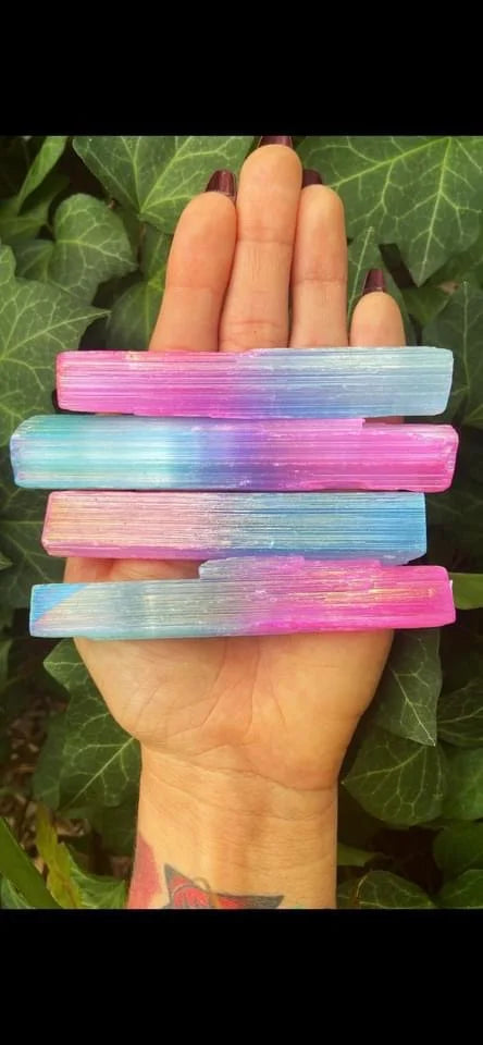 Aura Pink and Blue Satin Spar Sticks