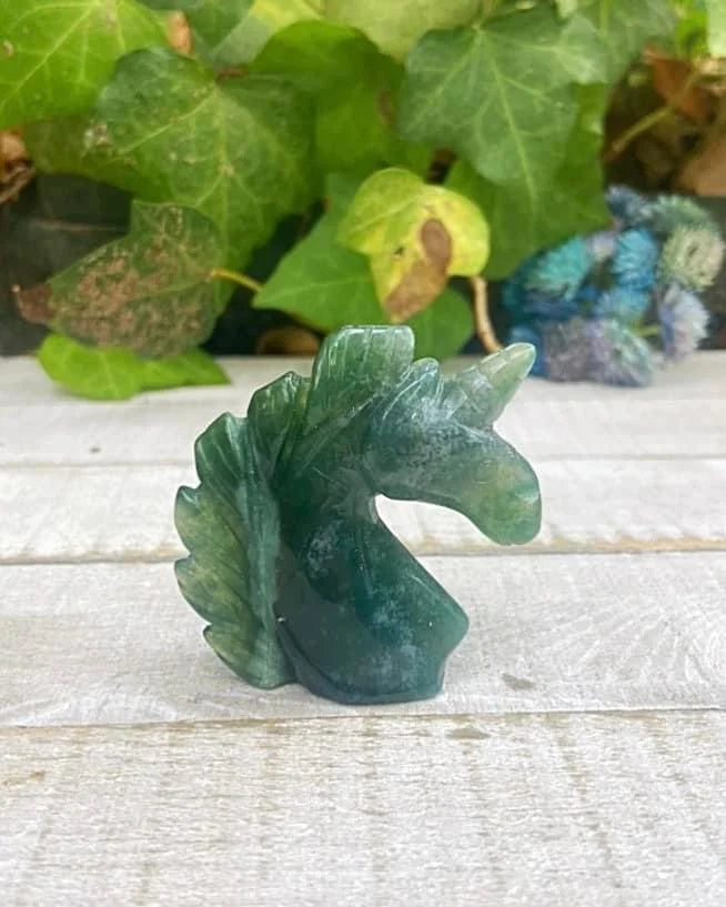 Moss Agate Unicorn