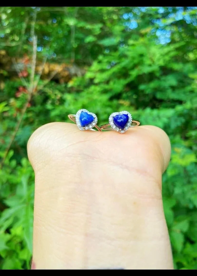 Lapis Lazuli Heart Rings