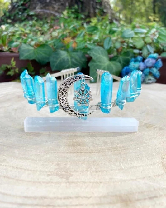 Blue Aura Quartz Crown