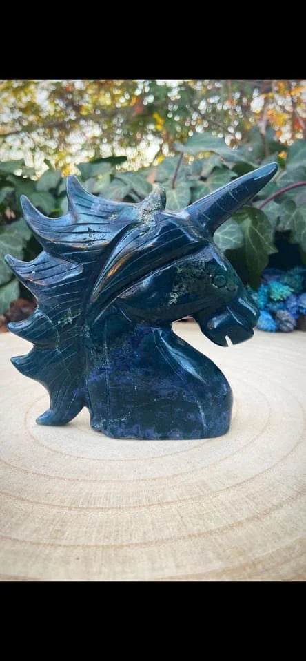 Large Moss Agate Unicorn