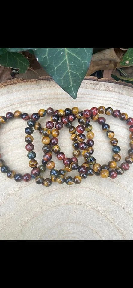 Tri-Color Tiger’s Eye Bracelets 8mm