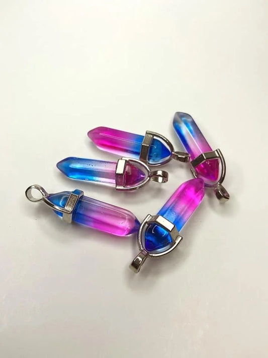 Aura Quartz Pencil Point Pendants